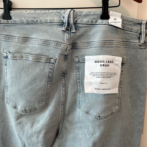 GOOD AMERICAN GOOD LEGS GROP LONG FRAY HEM JEANS IN BLUE669 NWT - Picture 10 of 16